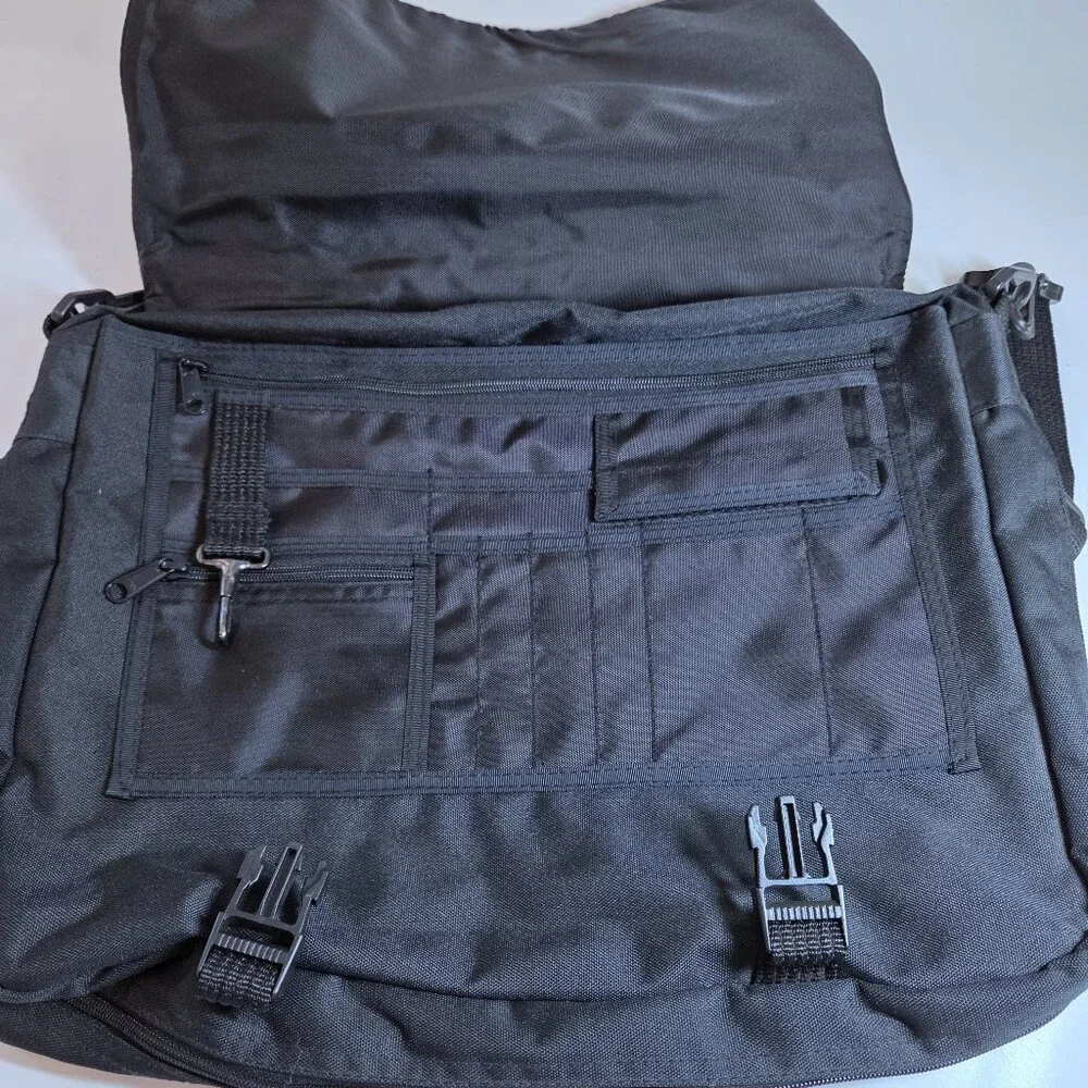 NWT High Sierra Black Nylon Laptop Messenger Bag
